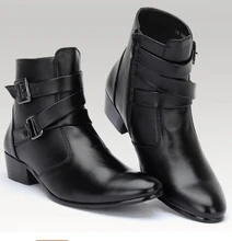 Autumn Winter 2015 Men Boots Black White Brown Gray Pointy Men Ankle Boots Fashion British Style Male Boots D55