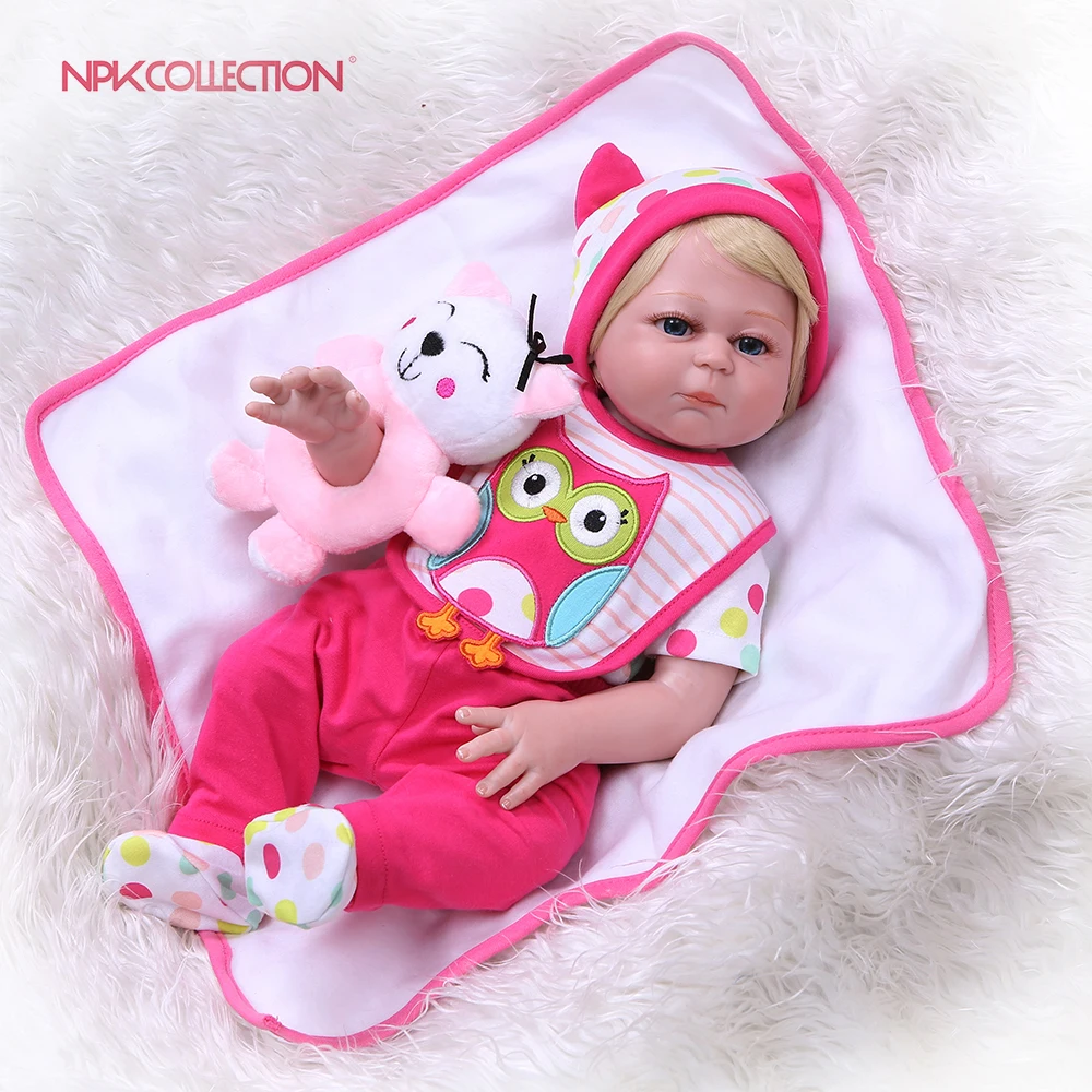 NPKCOLLECTION Real 48CM Full Body Silicone Girl Reborn Baby Doll Girl Toys Lifelike Babies Boneca Full Bebe Reborn Menina