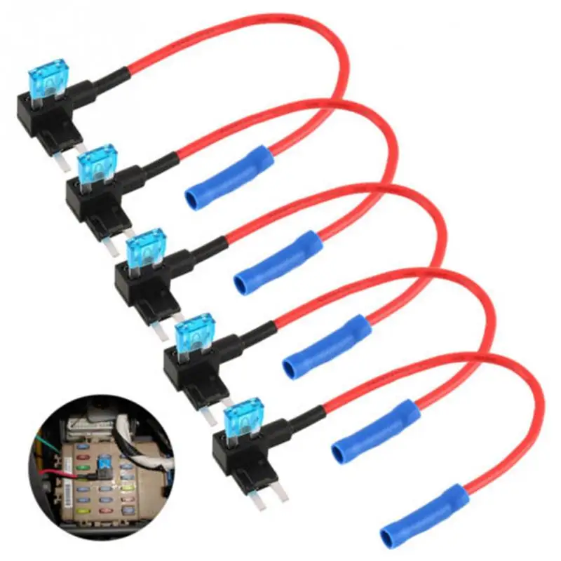 

5 Pcs Automotri Car Fuse box 12v Holder Insurance ATM Adapte APM Tap Mini Blade Micro Add-a-Circuit Adapter Fuse Set accessories