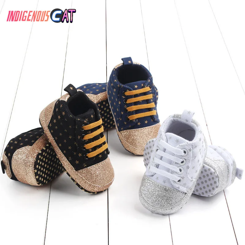 

2019 New Baby Shoe First Walking Shoes Baby Canvas soft sole shoes Stars Study Walking Shoes Baby Casual Shoes