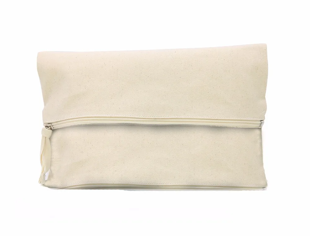 OIVEFEET,LG0063,100pcs, Plain Custom Nature Cotton Canvas Clutch handbags,Large Off White Clutch ...