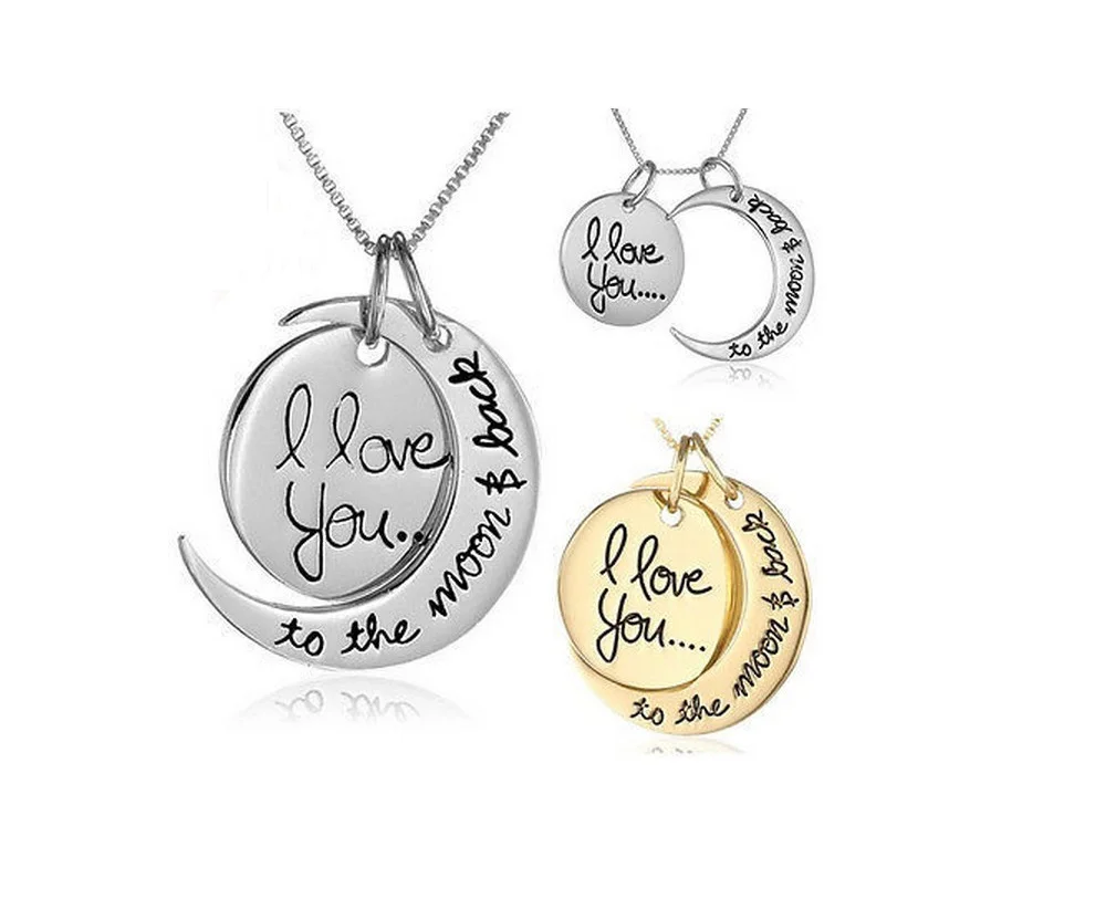 Ожерелье с подвеской I love you to the moon &amp back колье Луной солнцем для пар хороший