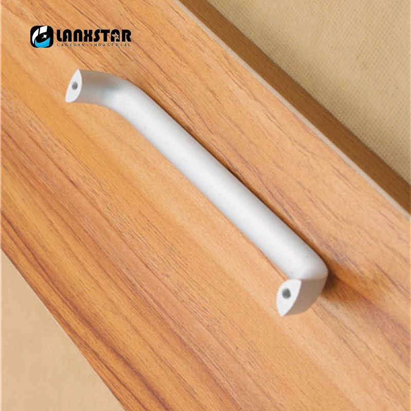 Aluminum Alloy Practical Cabinet Door Handles Curved Solid Matte