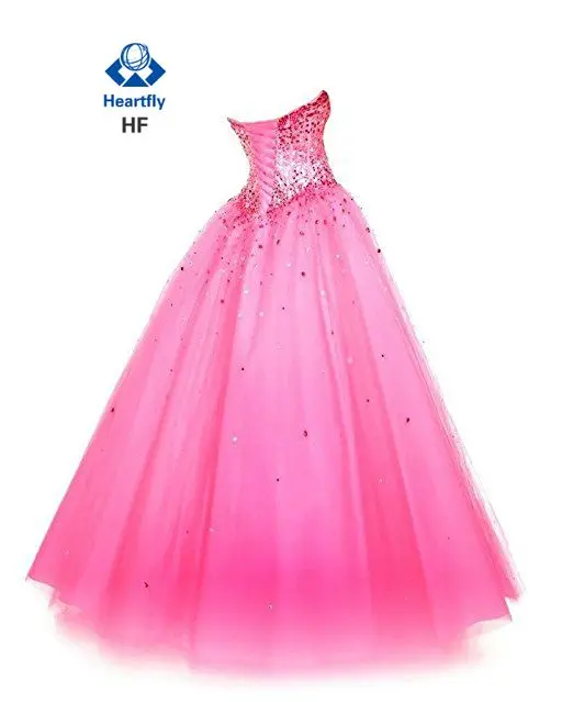 ANGELSBRIDEP сверкающий кристалл пышные платья Vestidos De 15 Anos Сексуальная Милая Полная длина платья большого размера - Цвет: Розовый
