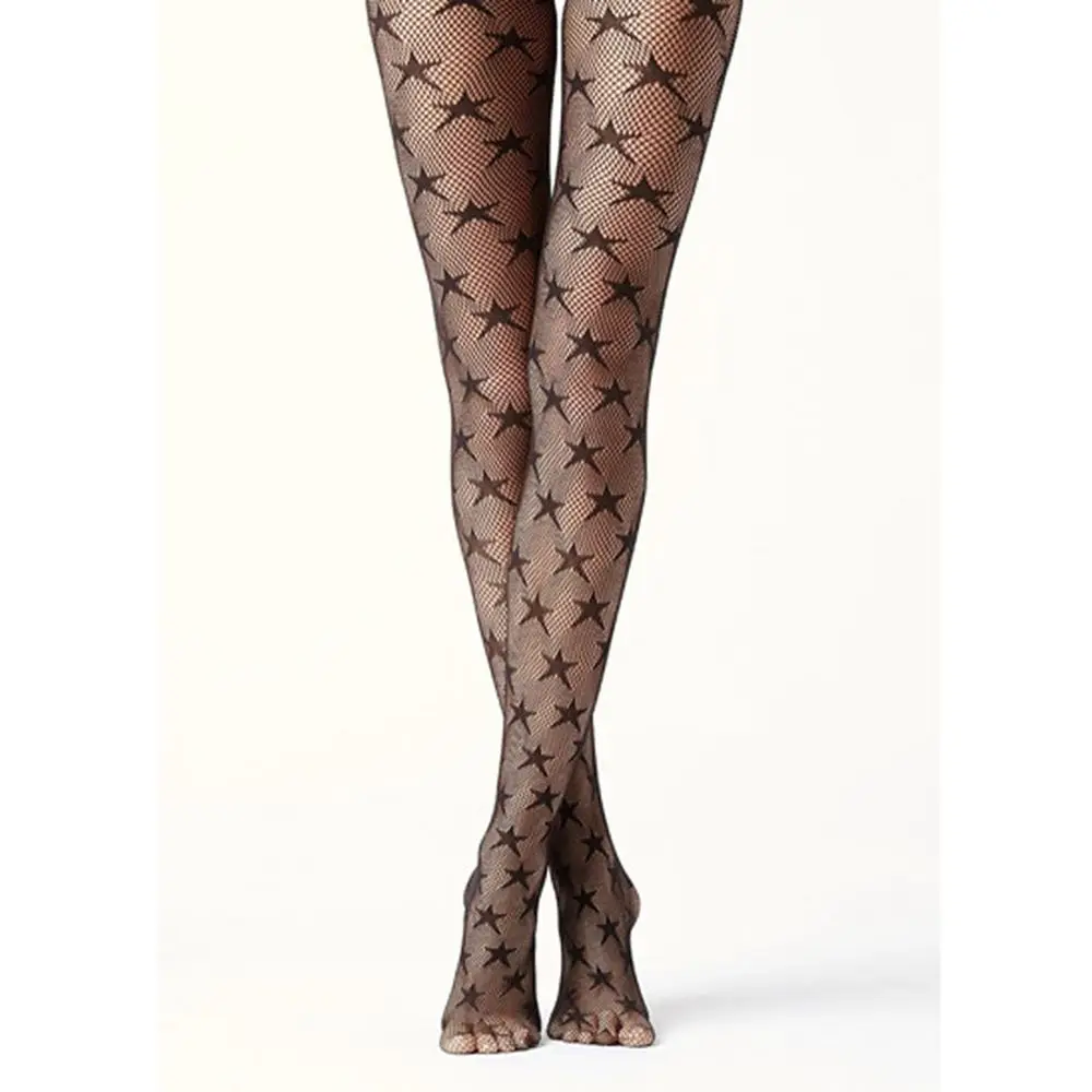 

1PC Sexy Fashion Women Lady Star Knitted Mesh Fishnet Net Pattern Pantyhose Tights Black Color