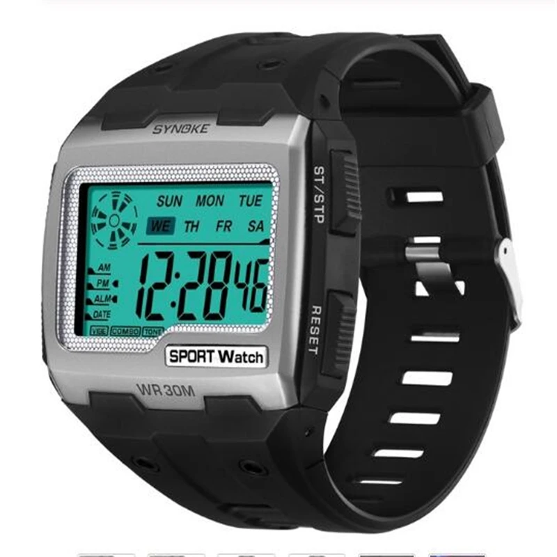 

PANARS 2019 New Men Women Digital Watches Big Square Dial Alarm Week Resistant Chronograph Multi-function Digital Sport Watch