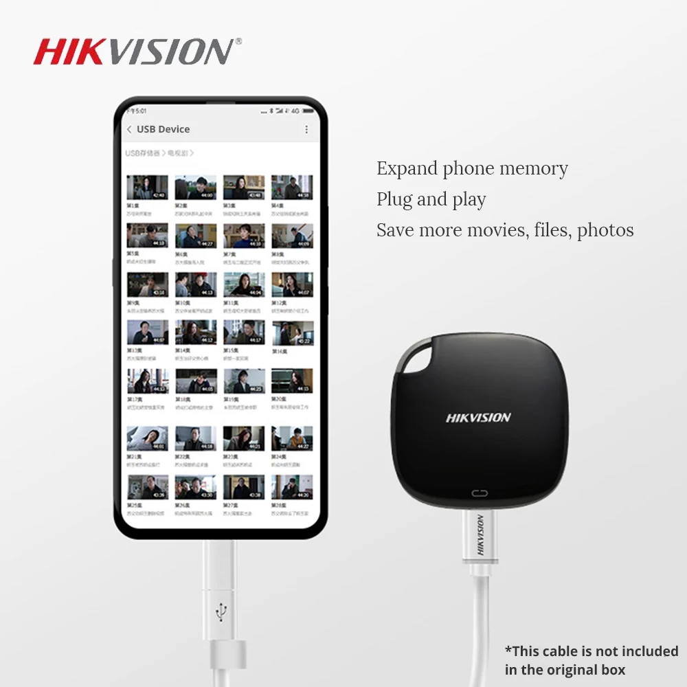 HIKVISION внешний жесткий диск SSD 480GB USB 3.0 Портативный SSD Тип C для телефона ноутбука Настольный