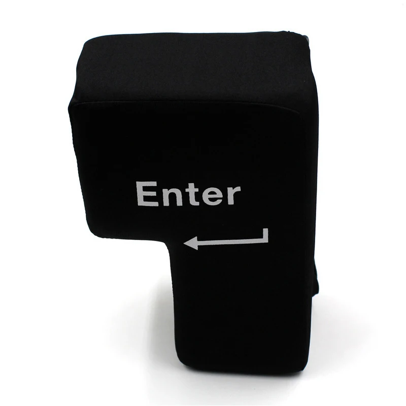 Black Big Enter Pillow Supersized USB Big Enter Key Office Desktop Nap Travel Pillow Travesseiro Anti Stress Relief Pillows Toys (1)