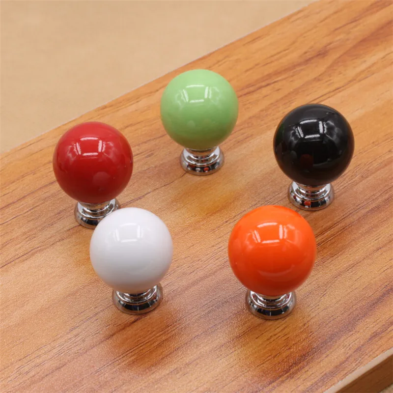 

1PC 27mm Round Pastel Coloured Ceramic Cabinet Cupboard Drawer Knob Pull Handle,Ball Shaped Furniture Drawer Handle Pull