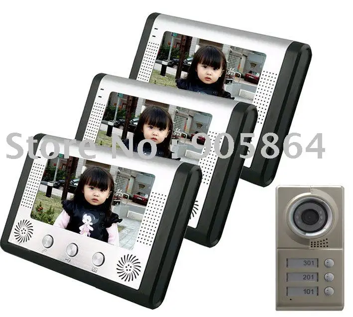 

SY801MC13 Three family Video Door Phone7"LCD SHARP CCD 3 Monitors(1to3)