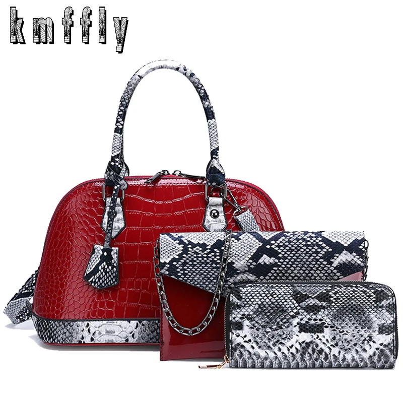 

3 Sets Women Handbags Shell Bag High Quality Leather Luxury Women Bags Designer Lady Shoulder Crossbody Bags Big Tote Wallet