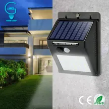 Водонепроницаемый солнечный светильник с датчиком движения PIR, настенный светильник, уличный солнечный светильник, энергосберегающий уличный двор, дорожка для дома, сада, лампа для безопасности