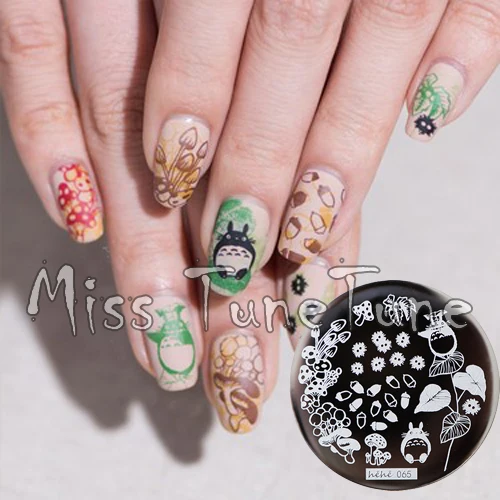 

New Stamping Plate hehe65 Animation Totoro Cartoon Forest Chestnut Mushroom Nail Art Stamp Template Image Transfer Stamp