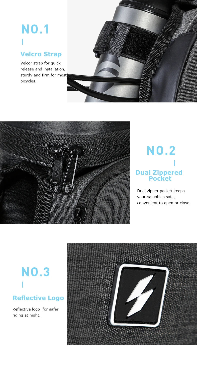 Perfect Sahoo 122007 Touch Screen Bike 6.5in Cell Mobile Phone Bag Front Frame Top Tube Cycling Pouch Double Side Bicycle Pannier 8
