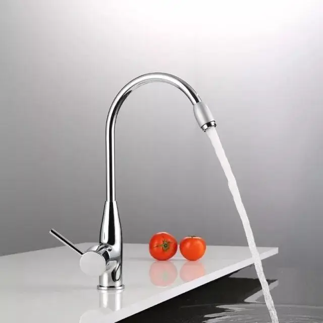 Free shipping modern single handle single hole kitchen faucet copper Kitchen faucet polished brass mixers taps