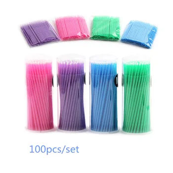 

NEWCOME 100Pcs/Set Disposable Makeup Brushes Micro brushes Eyelash Extension Tools Individual Lash Removing Tools Swab