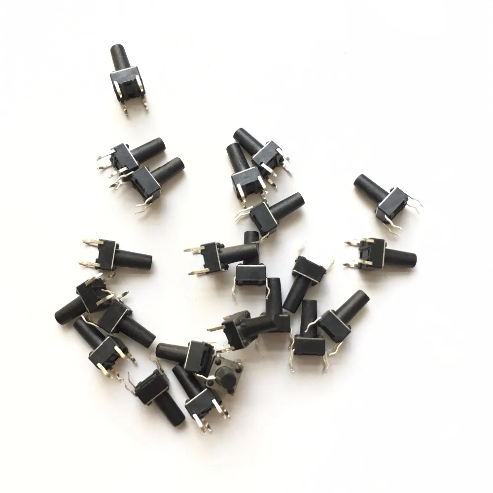 

30pcs Tactile Push Button Switch Tact Switch 6*6*11mm 4-pin DIP Top Coppe