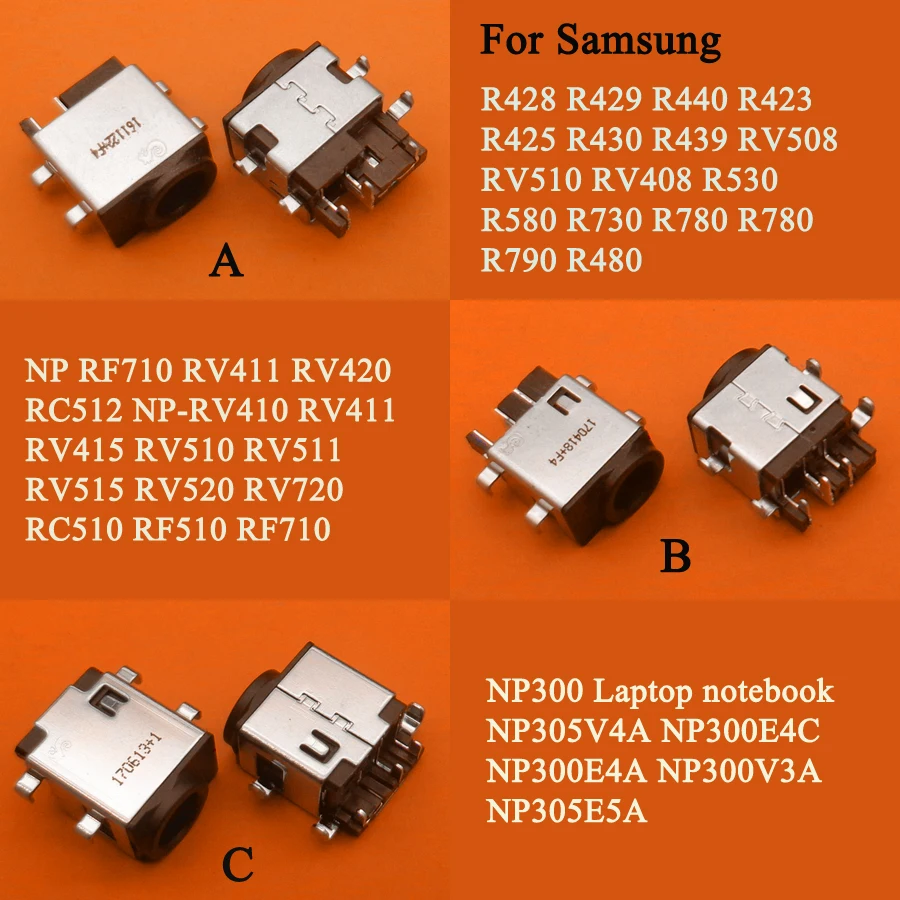 

1pc DC Power jack connector For Samsung RV411 RV515 RV420 RC512 RV511 RV510 RV509 RV515 R530 R540 QX510 R428 R430 NP300