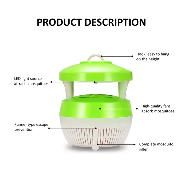220V USB Charge mosquito killer lamp Smart Optically Controlled Safety Insect Killing Lamp For Living Room Bedroom Kitchen