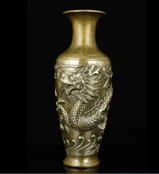 

Old Handwork Carving Dragon Statue Noble Bronze Vase decoration