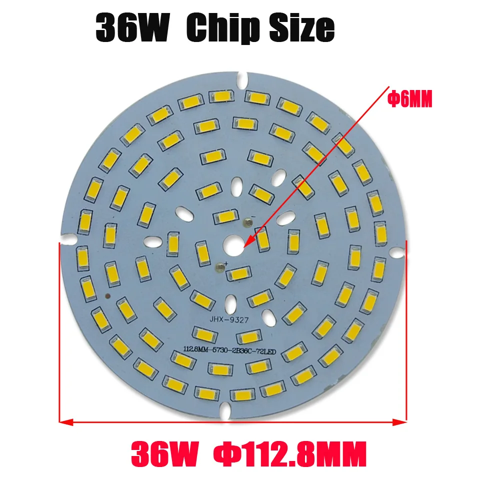 5 шт высокое Мощность SMD5730 светодио дный PCB 36 W Натуральный теплый белый источник света Алюминий пластина для светодио дный лампы фонарик освещение Прожекторы