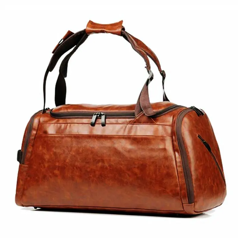 Mens Gym Bag With Compartment For Shoes Women PU Fintness Backpack Waterproof Leather Travel Duffle Bag Outdoor Shoulder Bags Mens Gym Bag With Compartment For Shoes Women PU Fintness Backpack Waterproof Leather Travel Duffle Bag Outdoor Shoulder Bags