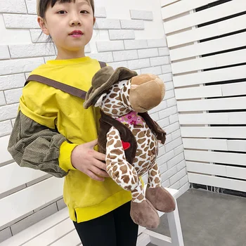 

1pc 26cm cartoon cowboy giraffe tiger lion monkey plush backpack travel decoration phone bag stuffed toy girl lady gift