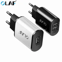 OLAF 2 Ports USB Charger 5V 2A Portable Wall Adapter Mobile Phone Micro Data Charging For Samsung Xiaomi Huawei EU Plug Chargers