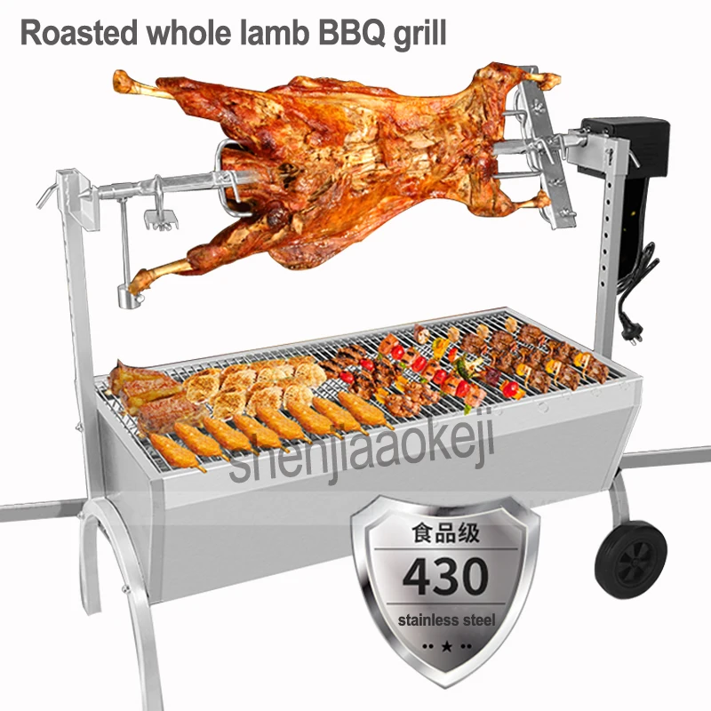 Auto charcoal BBQ stove Stainless Steel Commercial roasted whole lamb