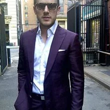 Фиолетовый костюм на заказ темно-фиолетовые костюмы для мужчин Slim Fit Мужские свадебные костюмы