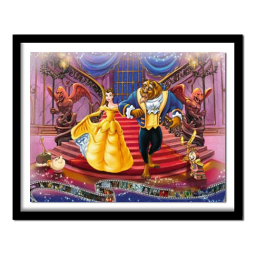 

Needlework DIY 5D Resin Diamond Painting Cross Stitch Full Diamond Embroidery Beauty Beast Pattern Rhinestone DM478