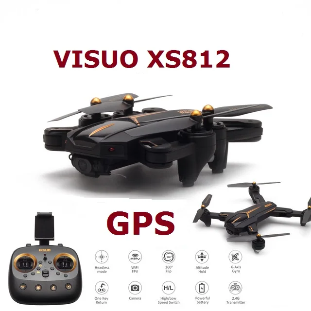 

VISUO XS812 GPS RC Drone with 2MP/5MP HD Camera 5G WIFI FPV Altitude Hold Drones One Key Return Quadcopter Remote control toy