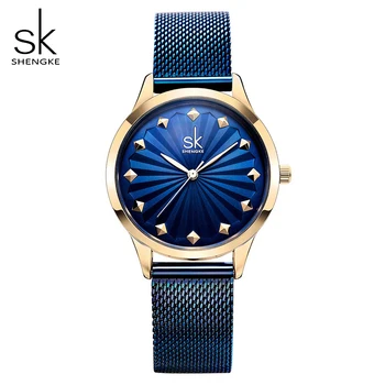 

2019 Women's Watch Women Shengke Luxury Brand Stainless Steel Quartz Watches Ladies Clock Female Wristwatch Relogio Feminino New