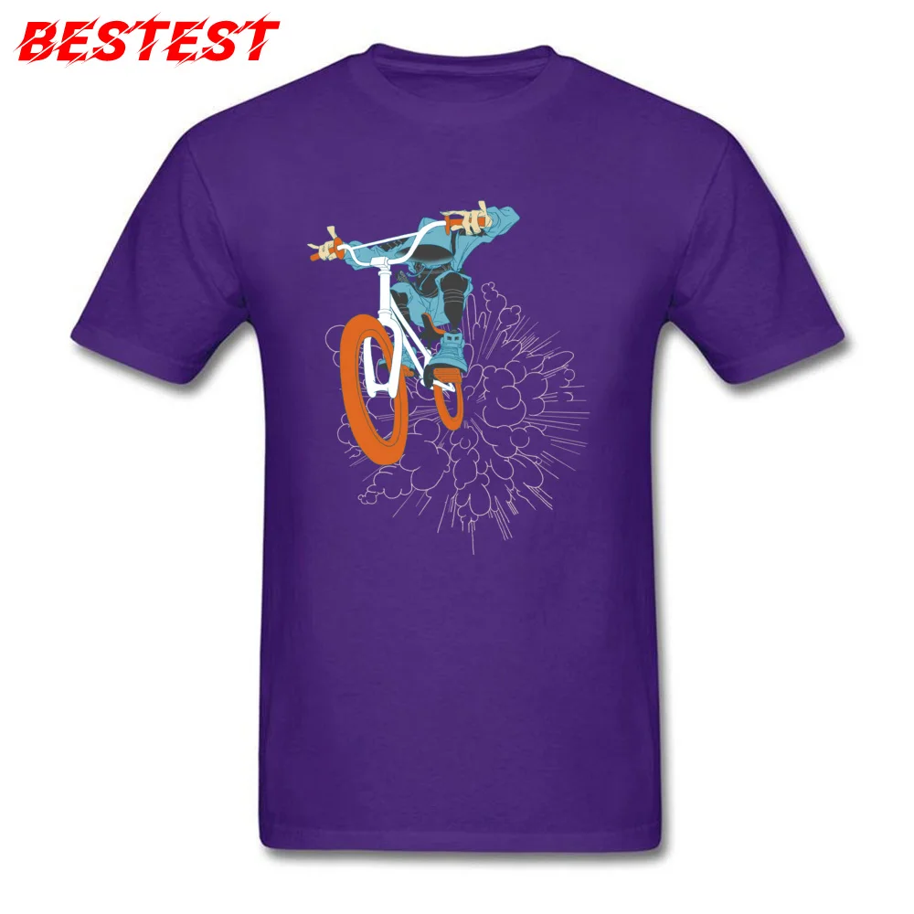 Group T-shirts New Arrival O-Neck bushi bmx bike illustration samurai 100% Cotton Men Tops Shirts Printing Short Sleeve T-shirts bushi bmx bike illustration samurai purple