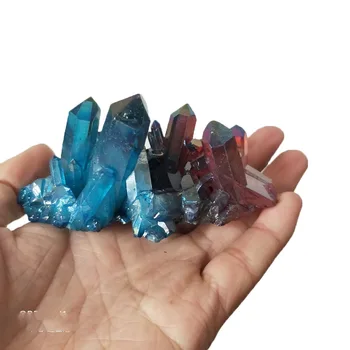 

Angel Aura Titanium Quartz Natural Crystal Cluster Crystal Wand Healing Reiki Stone Column Point Radiation