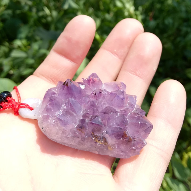 

Rare natural purple wand cluster pendants, holiday gifts.