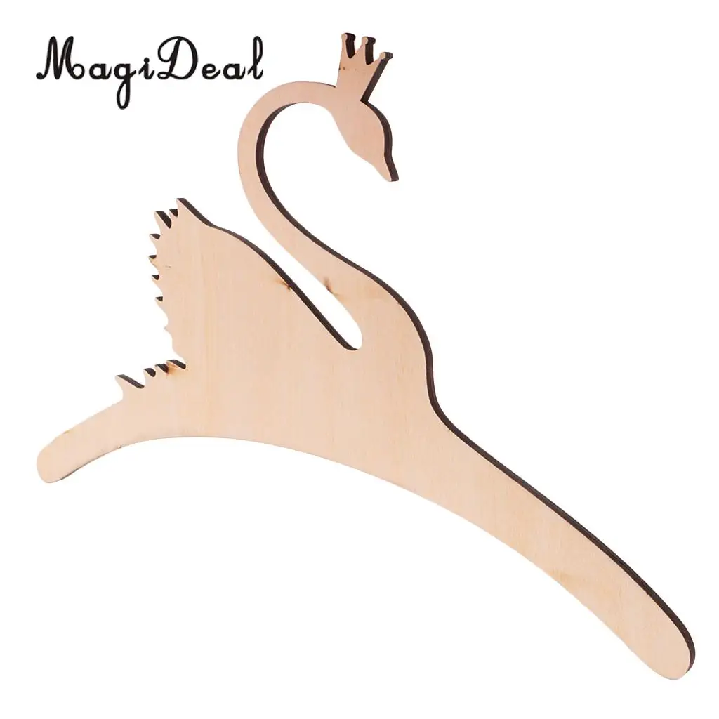 2pcs/Set Novelty Swan Baby Kids Room Nursery Wooden Coat Clothes Hook Hanger Gift Favor Photo Prop