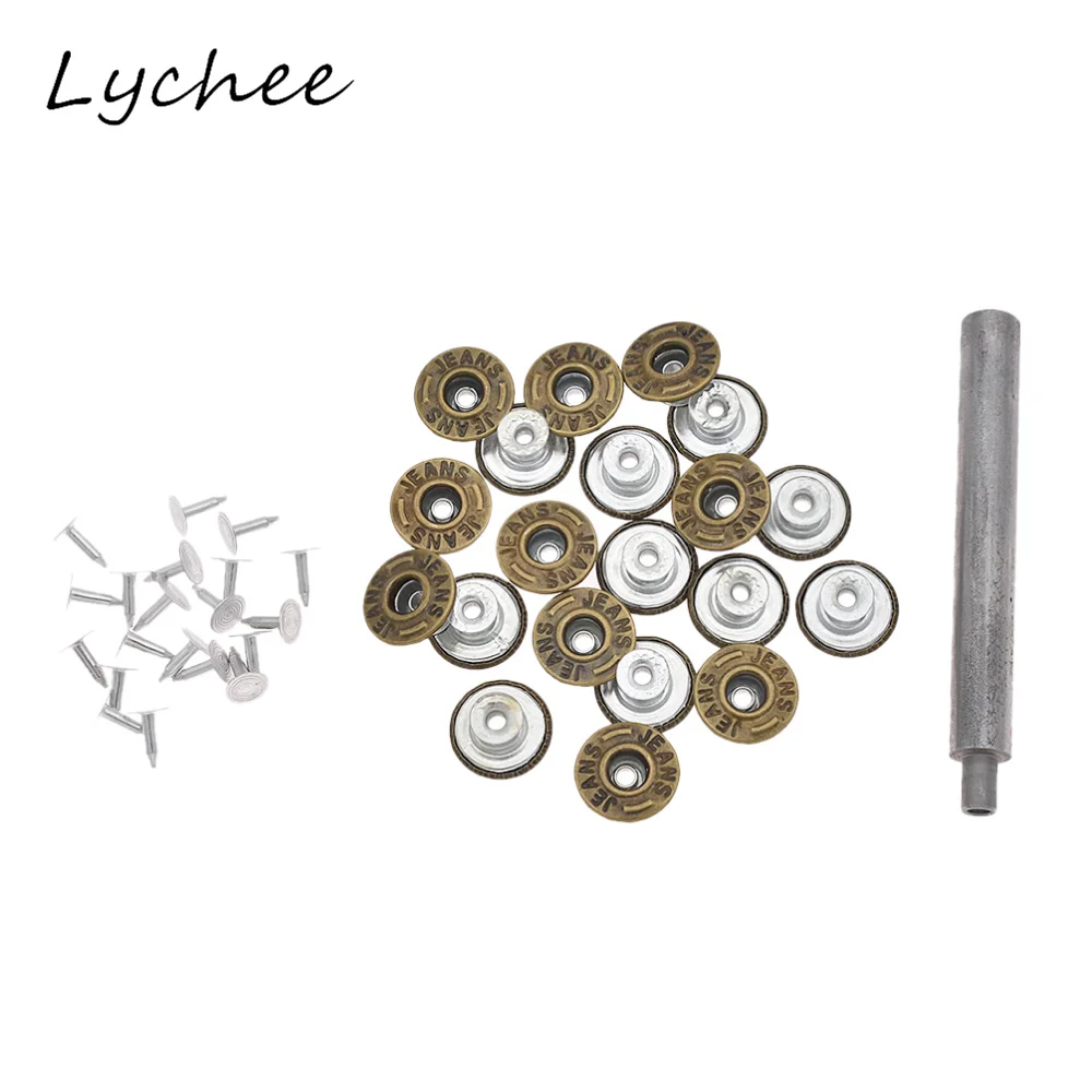 Классические джинсы Lychee 20 шт. с заклепками на кнопках инструментом для установки