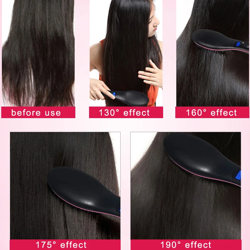 

Straight Hair Brush Ceramics Comb Type Electrothermal Brush Safe PSE Certified ---MS