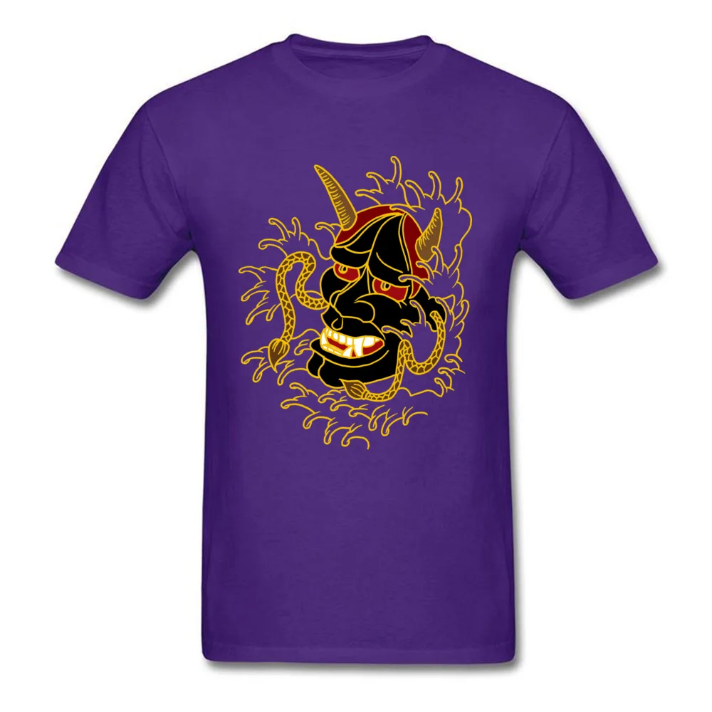 Hannya Crew Neck Top T-shirts Summer/Fall Tops Tees Short Sleeve Fashionable Pure Cotton Printed Tops T Shirt comfortable Mens Hannya purple