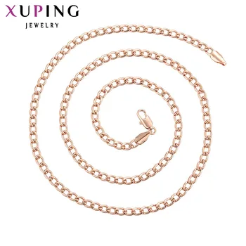

Xuping Fashion Long Chain Necklace Rose Gold Color With Environmental Copper For Women Thanksgiving Gift 44685