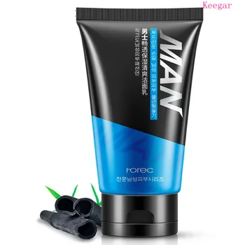 

Rorec Men Bamboo Charcoal Cleanser Facial Cleanser Moisturizing Whitening Face Care Shrink Pore Oil Control Face Cleansing