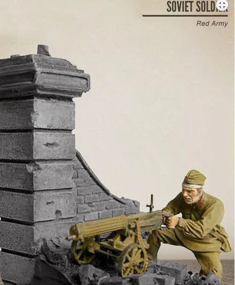 Сборная Неокрашенная шкала 1/35 Советская Красная Армия с основанием зимняя фигурка, старинная модель из смолы, миниатюрный набор