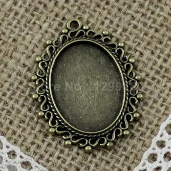 

Fit 18x25mm Fashion Bronze Cameo/Glass/Cabochon Frame bezel Base Setting, DIY-Accessory Pendant Tray 20pcs/lot K00595