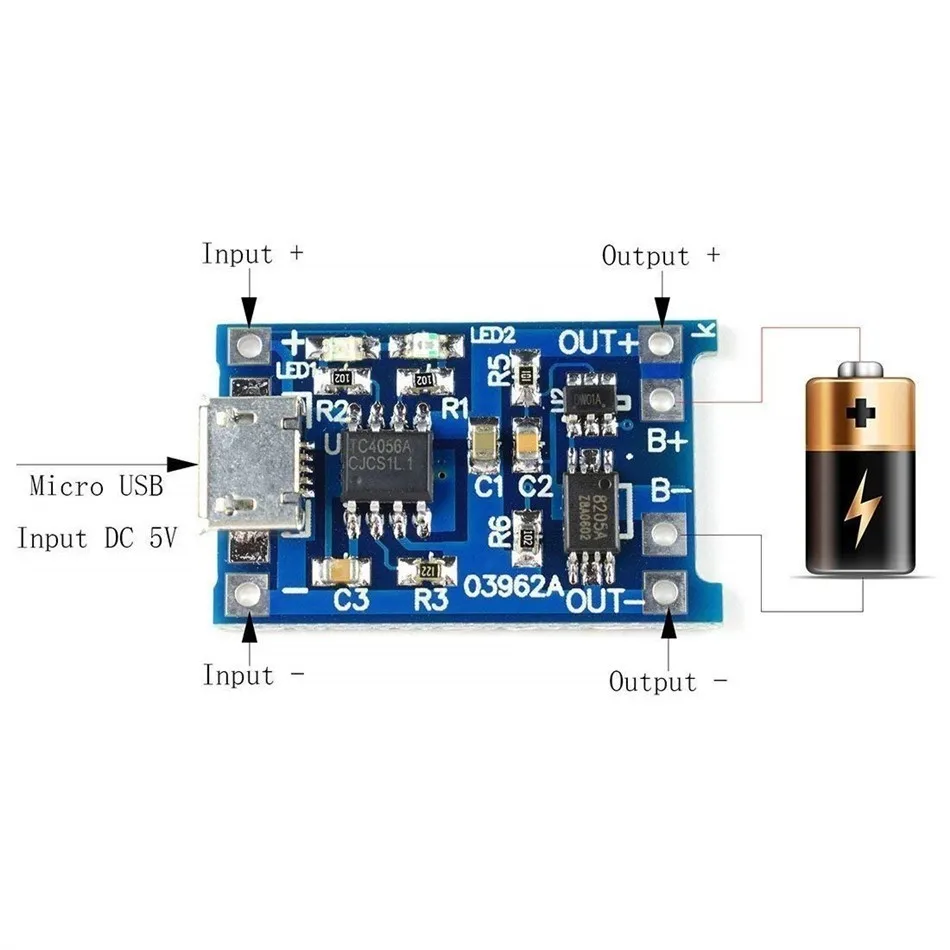 1 шт. 5 в TENSTAR ROBOT 1A Micro USB 18650 литиевая батарея зарядная плата модуль зарядного