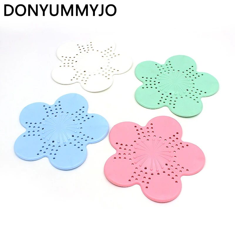 

DONYUMMYJO 10pcs/bag Creative Plum Kitchen Sink Anti-blocking Silicone Floor Drain Bathroom Hair Filter Floor Drain
