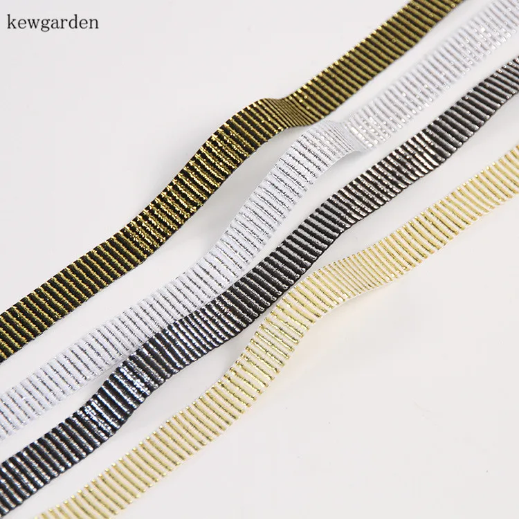 Kewgarden Horizontal Stripes Ribbons 12mm DIY Hair Bow Satin Ribbon Handmade Tape Garment Accessories Packing Riband 25 Yards | Дом и сад