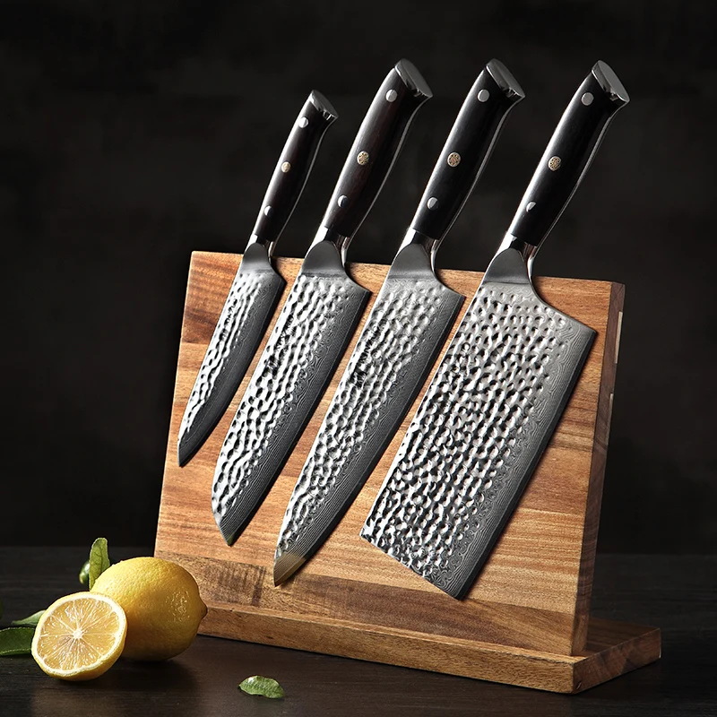  XINZUO 4PCS Kitchen Knife Set Damascus Steel Kitchen Knives Set Stainless Steel Chef Meat Cleaver K - 33020341886