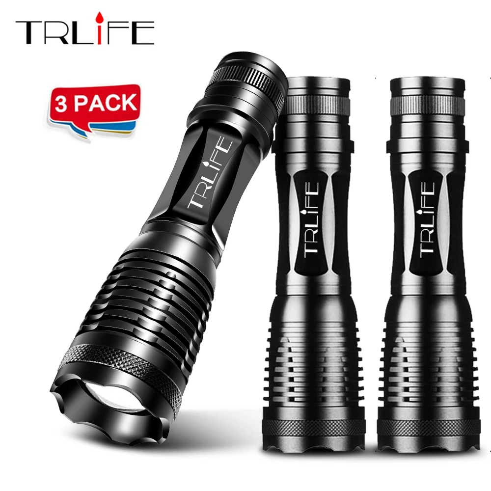 

1/2/3PCS 10000LM L2/T6 LED Torch Zoomable LED Flashlight Fishing Light 5 Modes Lanternas For 3xAAA or 1x18650 Battery