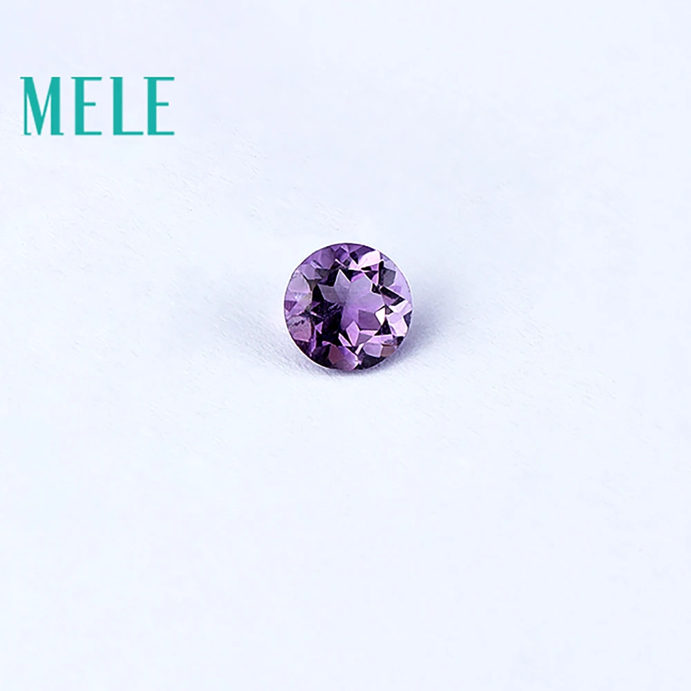 Top quality Brazil natural amethyst,6mm 0.8ct round brilliant cut gemstone for jewelry making,DIY loose stone